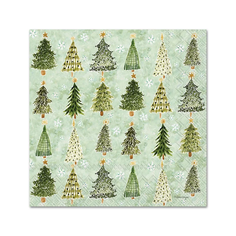 Christmas Tree Farm Paper Beverage Napkins