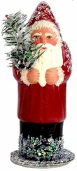 Classic Red Belznickel Paper Mache Candy Container by Ino Schaller