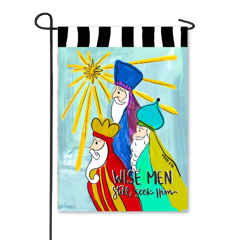 Colorful Wise Men Still Seek Him Garden Flag