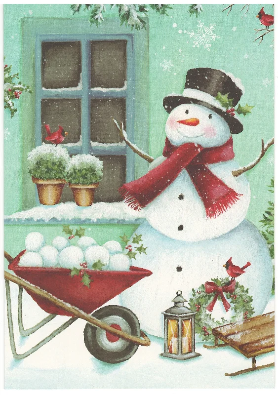 Countryside Christmas Boxed Cards - Set of 20 - Snowman Decorating