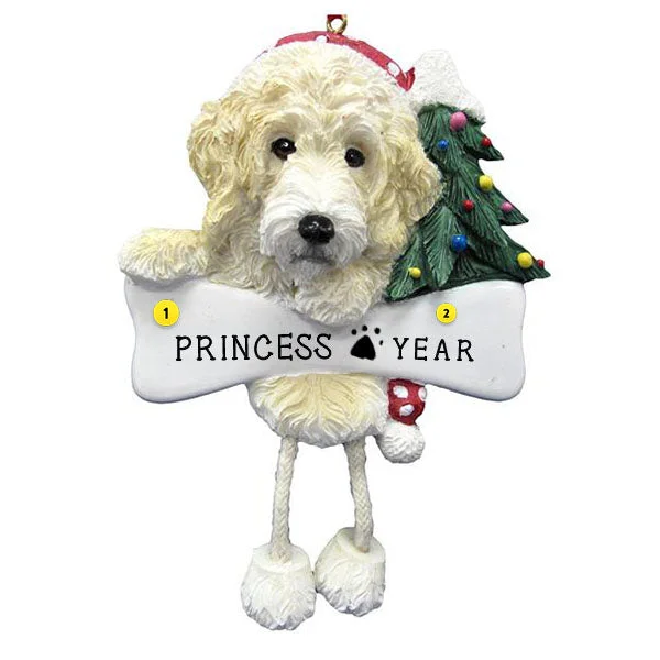 Personalized Labradoodle Dog Ornament Cream