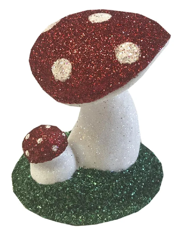 Double Red Mushroom, Paper Mache Candy Container by Ino Schaller