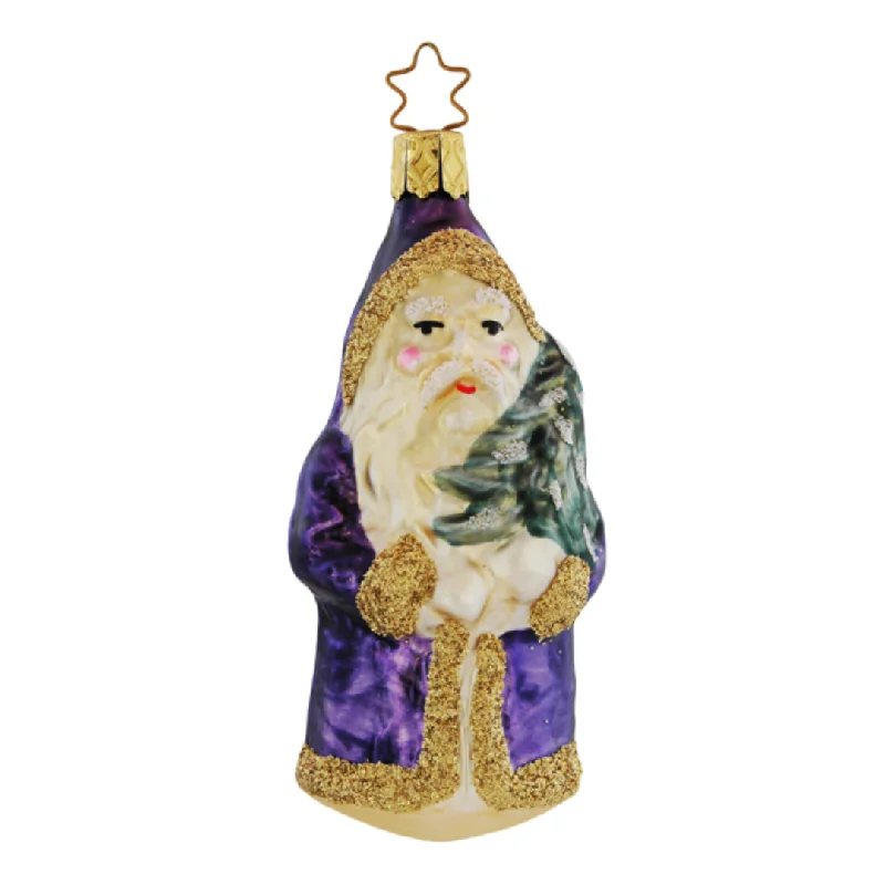 Elegant Purple Santa Ornament by Inge Glas of Germany