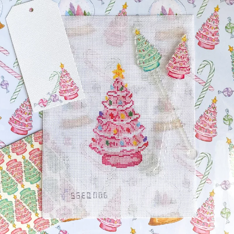 Emily Quigley: Pink Tree Needlepoint Canvas