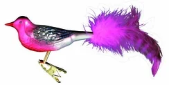 Fuchsia Finch Ornament by Inge Glas of Germany