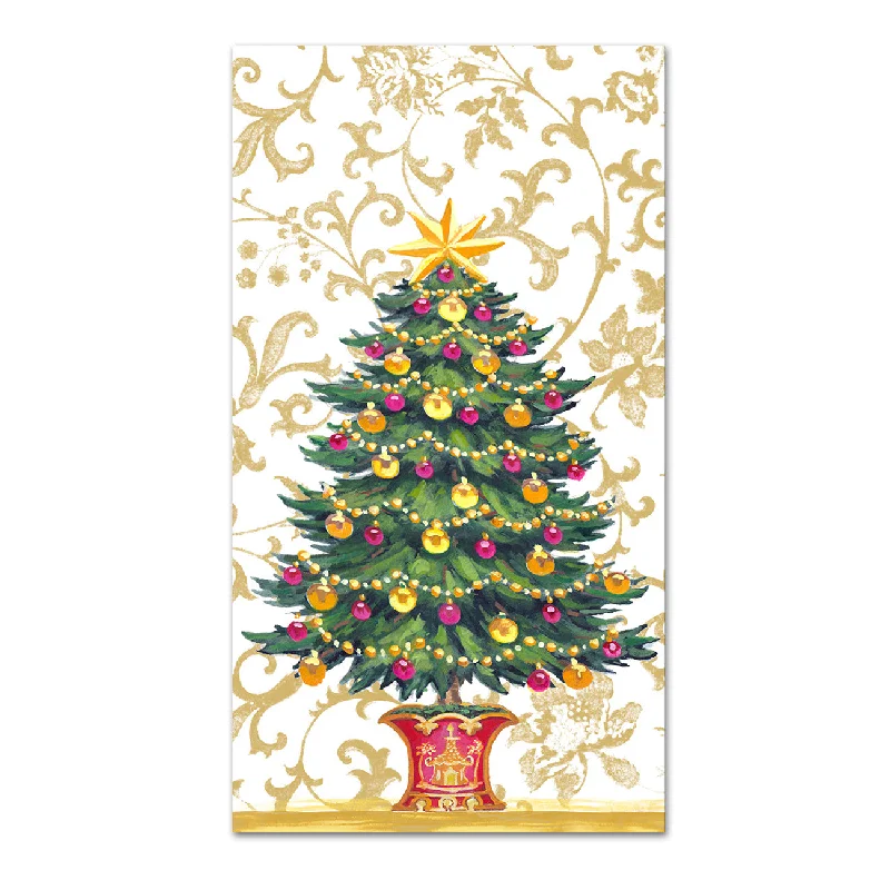 Gilded Christmas Tree Paper Guest Towels - Buffet Napkins