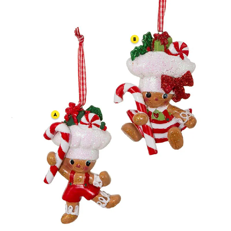 Gingerbread Boy or Girl with Candy Cane Ornament