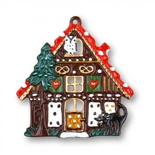 Gingerbread Haus with Owl Ornament by Kuehn Pewter