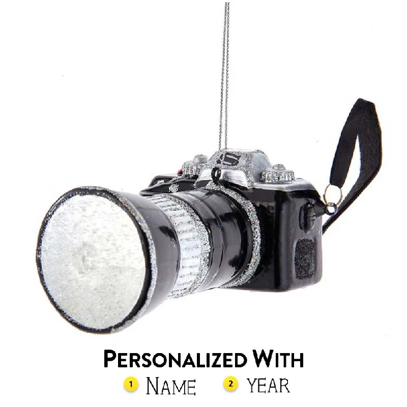 Personalized Glass Camera Ornament