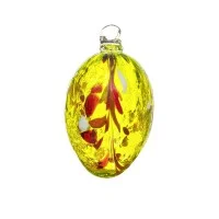 Mouthblown Glass Egg, Lemon Yellow Ornament by Richard Mahr GmbH