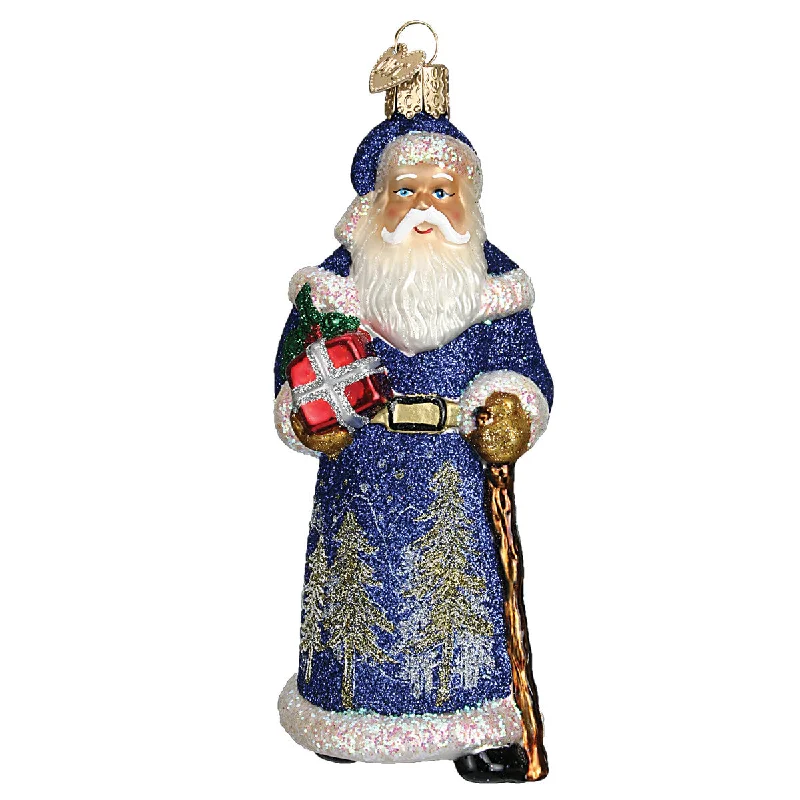 Glistening Midnight Santa Ornament - Old World Christmas