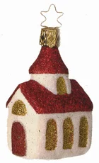 Glittered Church Ornament by Inge Glas of Germany