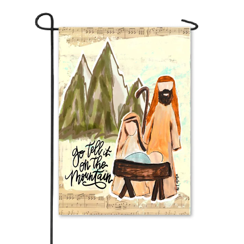 Go Tell it on the Mountain Nativity Garden Flag