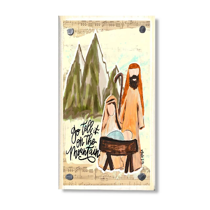 Go Tell it on the Mountain Nativity Happy Block