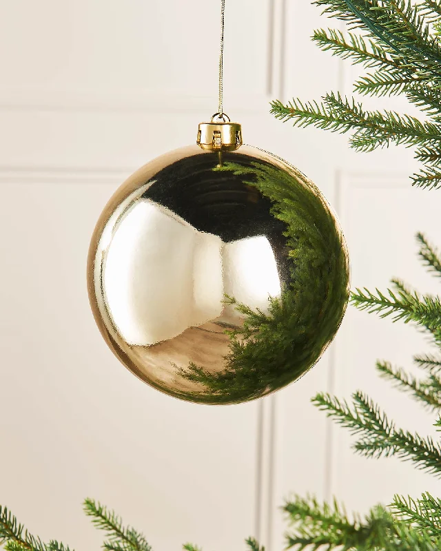 Gold Large Gloss Shatterproof Bauble, 15 cm