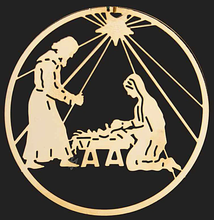 Gold Plated Holy Family Ornament by Martin Schmidt OHG in Schwabisch Gmund