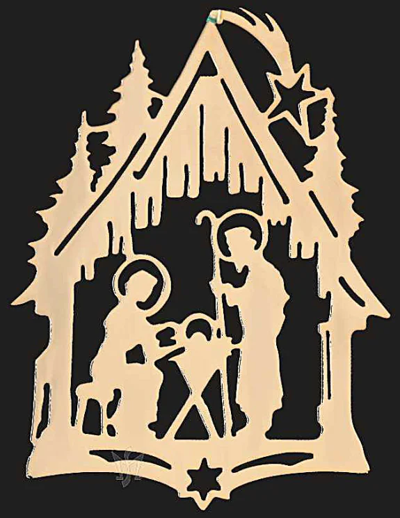 Gold Plated Nativity Ornament by Martin Schmidt OHG in Schwabisch Gmund