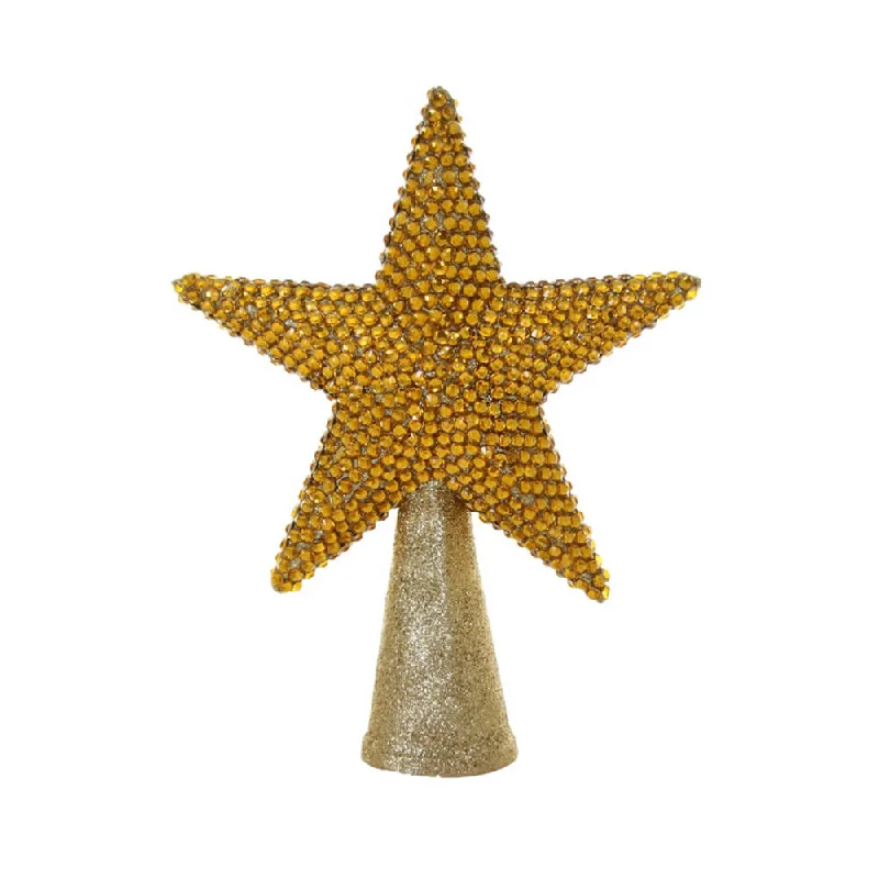 Gold Rhinestone Tree Topper 7.75"