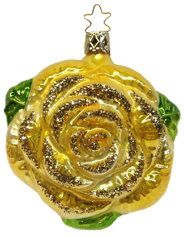 Golden Beauties Rose Ornament by Inge Glas of Germany