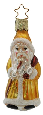 Golden Father Christmas Ornament by Inge Glas of Germany