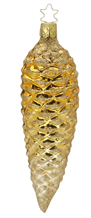 Golden Fir Cone Ornament by Inge Glas of Germany