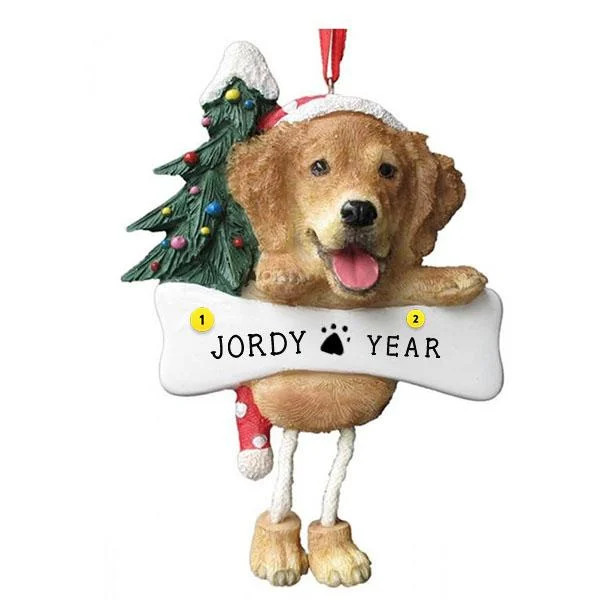 Personalized Golden Retriever Dog Ornament