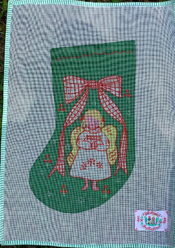 Girl Angel Needlepoint Christmas Stocking Canvas