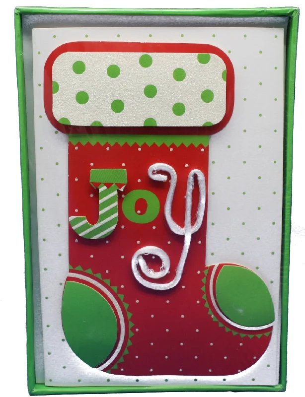 Handmade Christmas Card 10 Pack - Stocking