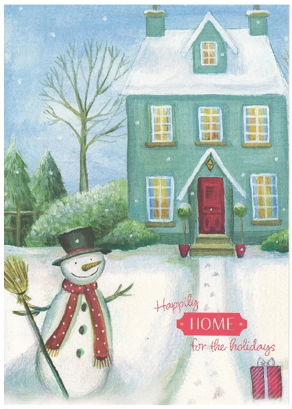 Happily Home Boxed Cards - Set of 18 - Home for the Holidays Snowman