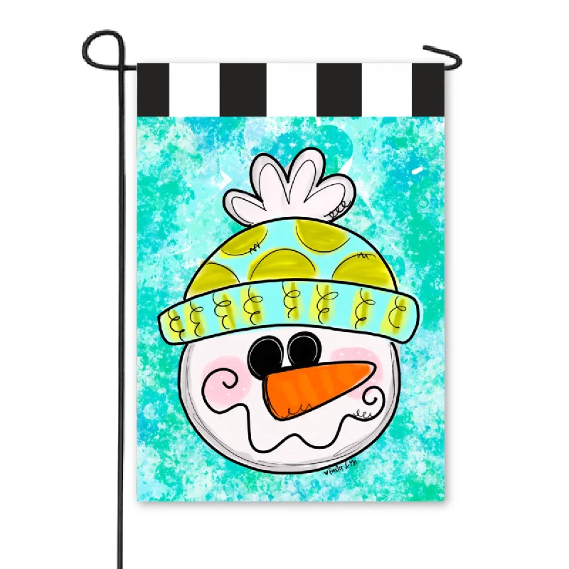 Happy Snowman Garden Flag