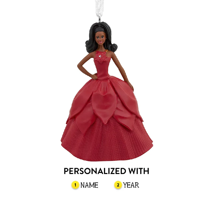 Personalized Holiday Barbie™ Ornament - African American