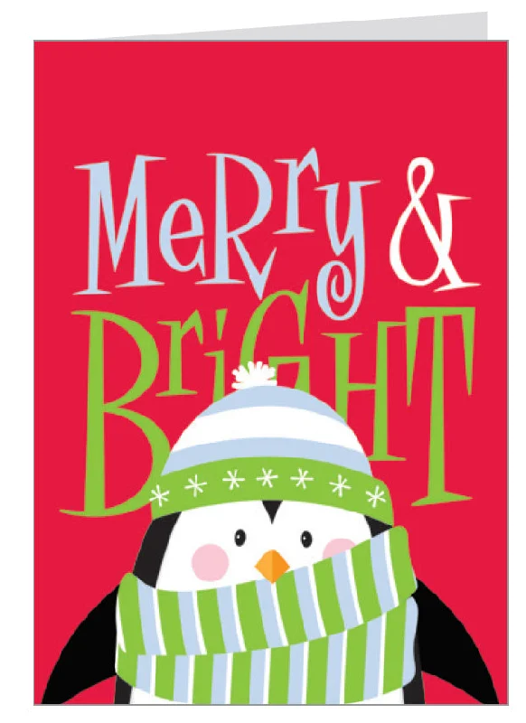 Holiday Favorites 16 Count Card Set - Merry & Bright Penguin