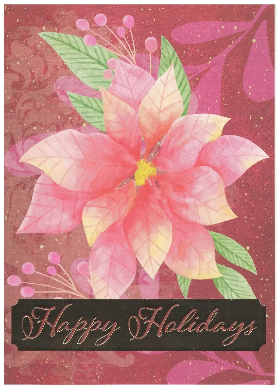 Holiday Favorites Boxed Cards - Set of 18 - Poinsettia