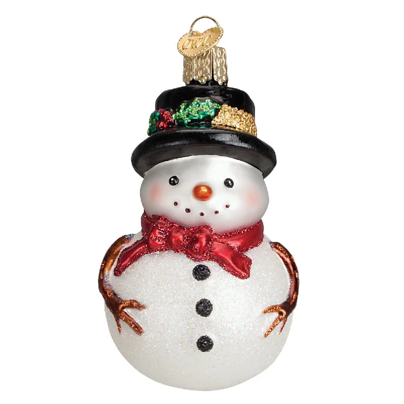 Holly Hat Snowman Ornament - Old World Christmas