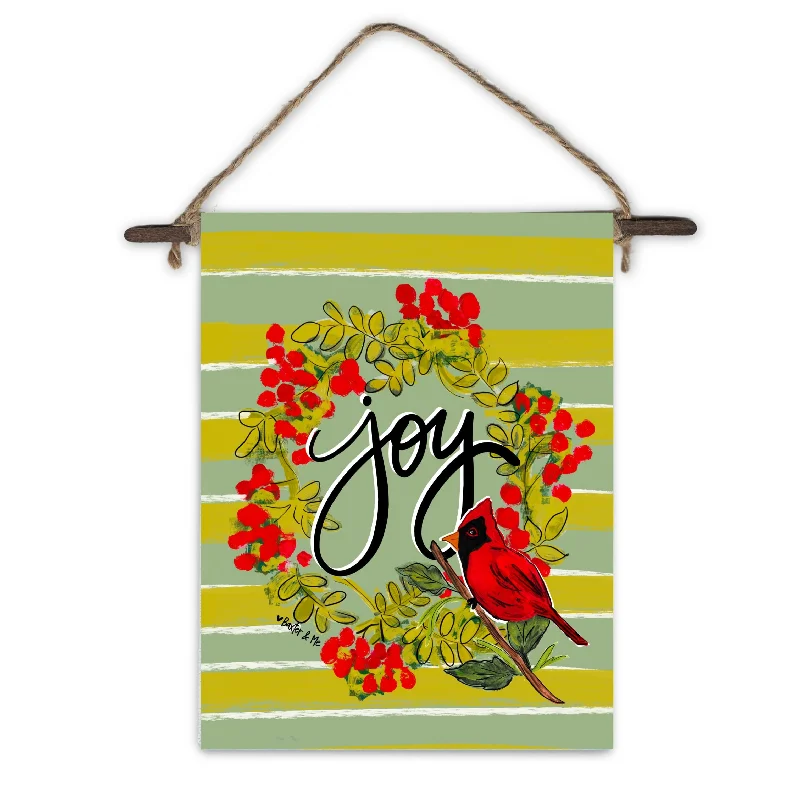 Joy Cardinal Mini Wall Hanging