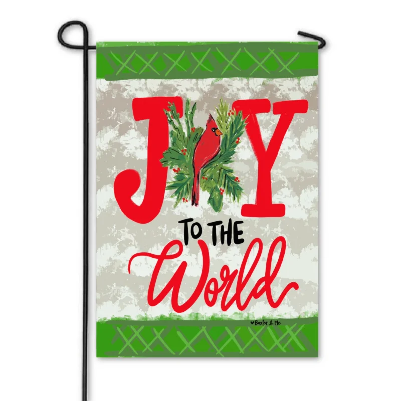 Joy to the World Red Bird Garden Flag