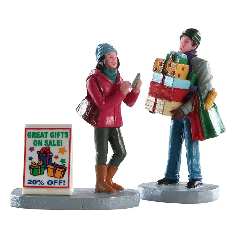 Lemax General Collectible Figurines: Shopping Teamwork, Set of 2 #82584