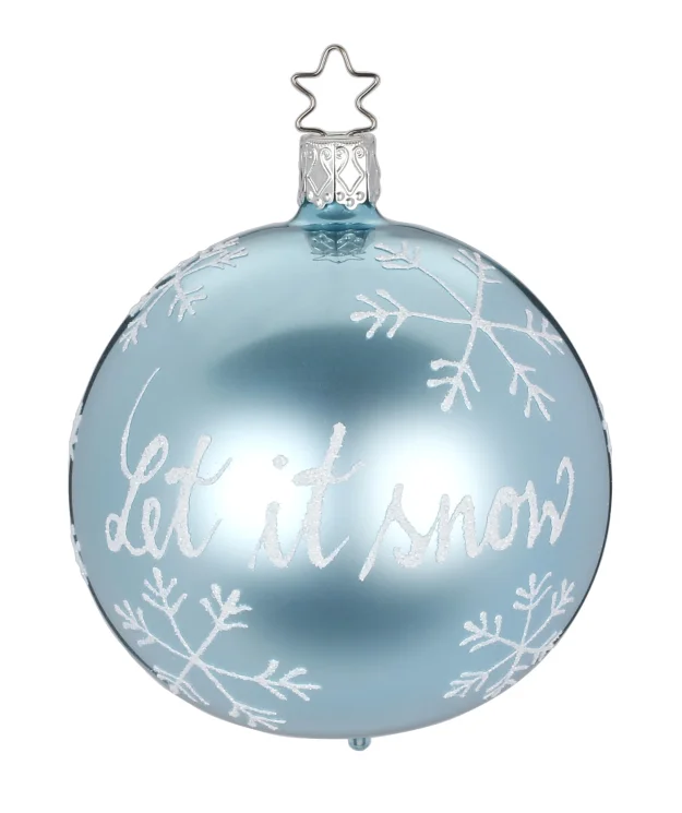 Let it Snow, Mint shiny Ornament by Inge Glas of Germany