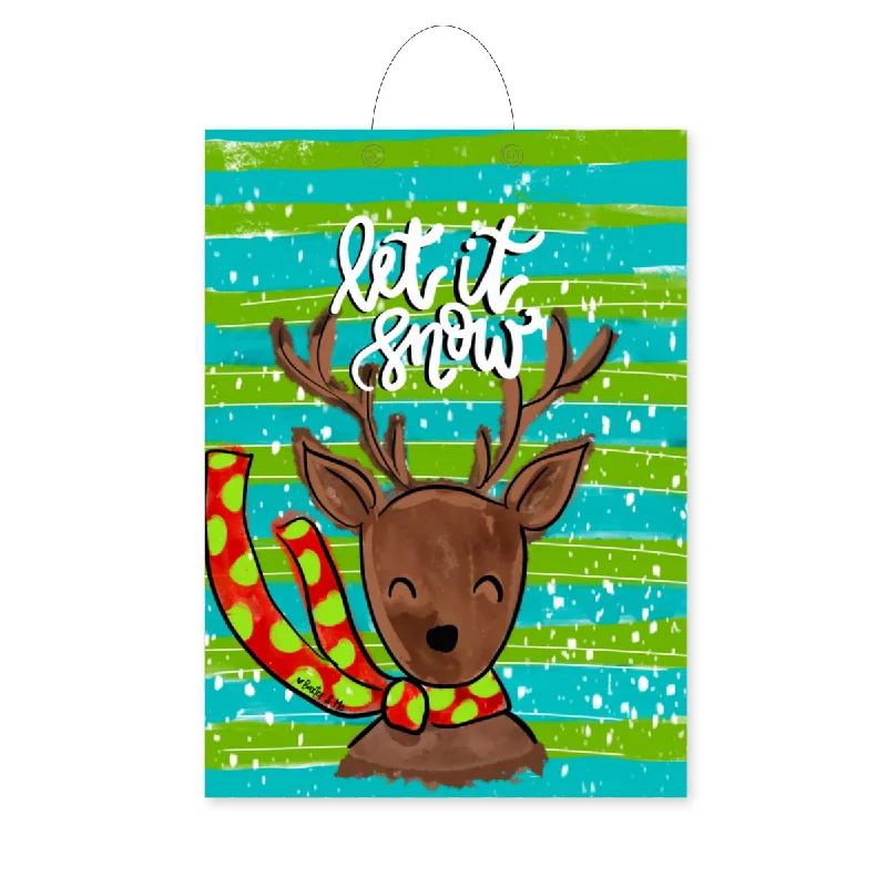 Let it Snow Reindeer Door Hanger