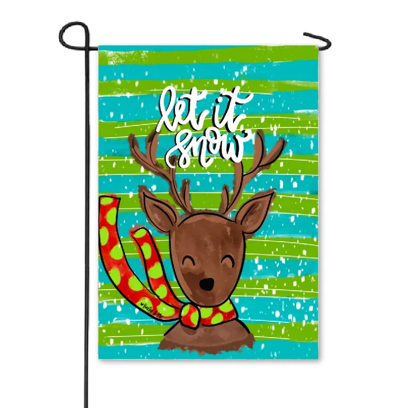 Let it Snow Reindeer Garden Flag