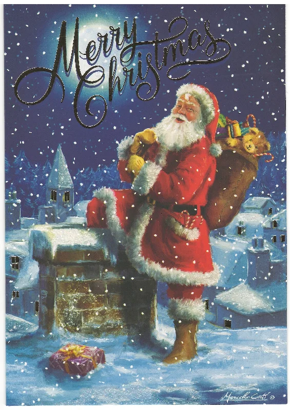 Luxury Boxed Cards - Set of 18 - Santa at the Chimney