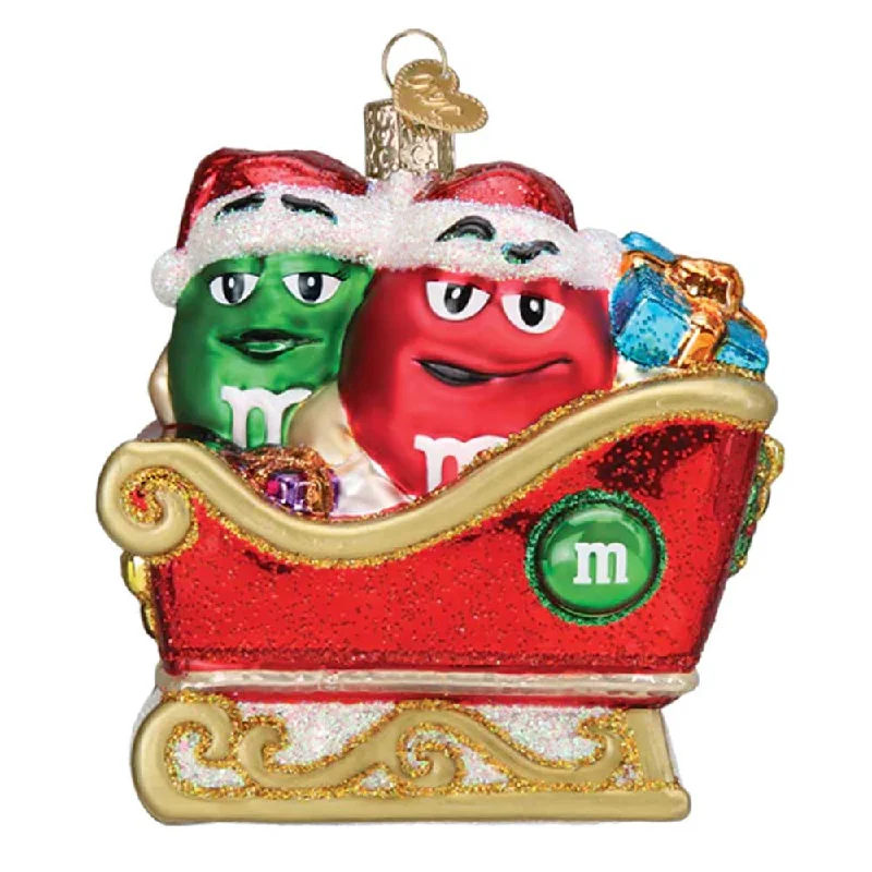 M&M's in a Sleigh Ornament - Old World Christmas