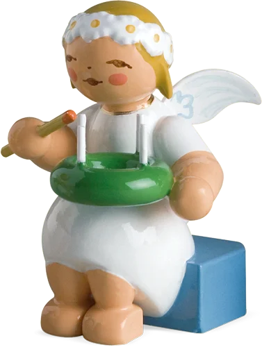 Marguerite Angel with Light Ring Wooden Figurine by Wendt und Kuhn