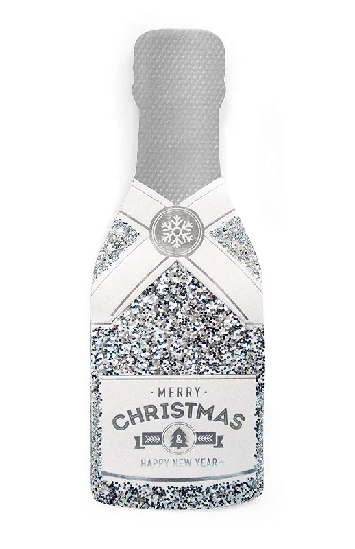 Merry Christmas Champagne Silver Card