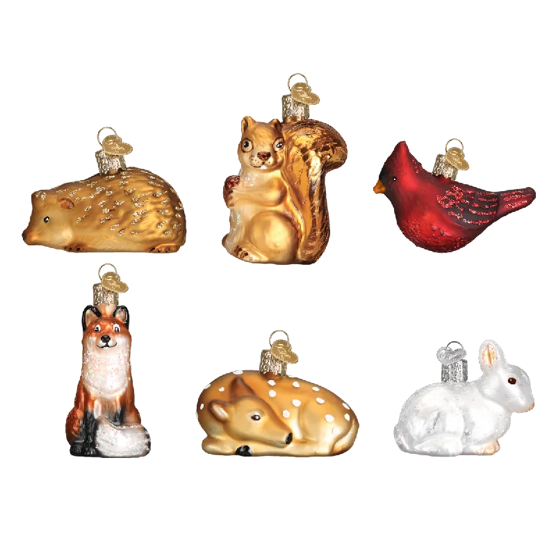 Mini Woodland Animal Ornament Set - Old World Christmas