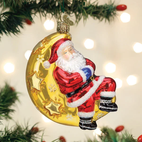 Moonlight Santa Ornament