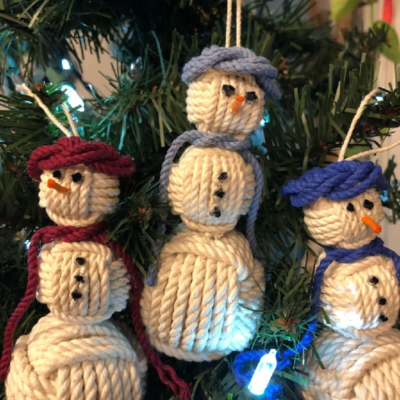 Nautical Snowman Hand Woven Monkey Knots for your tree -all choices-