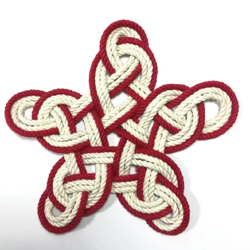 Nautical Woven Star, Cotton Knot for Christmas Tree Topper or Home Decoration