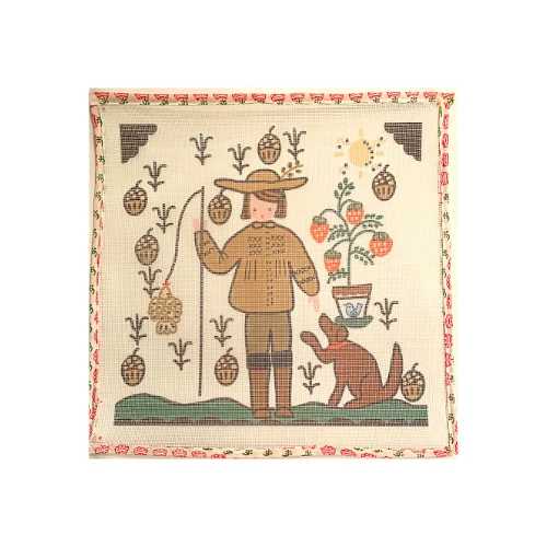 Needlepoint Canvas - Fisherman with Dog