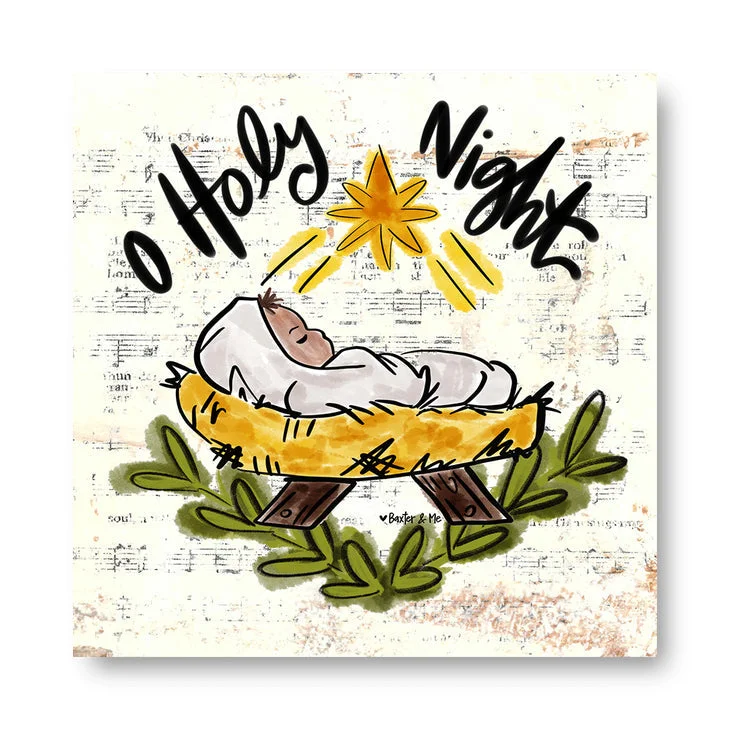 O Holy Night Baby - Wrapped Canvas